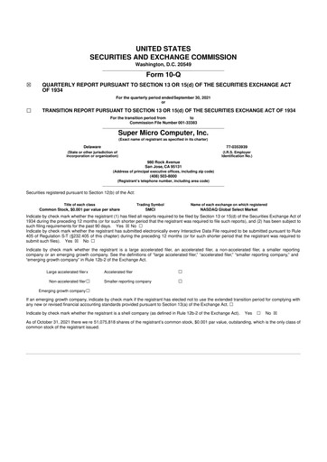 Thumbnail Supermicro 10-Q Quarterly Report FY2022 