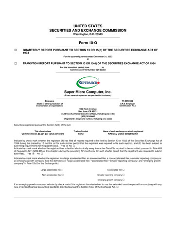 Thumbnail Supermicro 10-Q Quarterly Report FY2024 