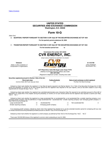 Thumbnail CVR Energy 10-Q Quarterly Report FY2026 