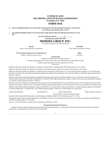 Thumbnail MiMedx Group 10-K Annual Report 2015