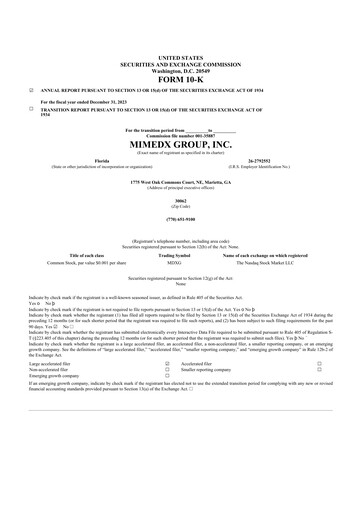 Thumbnail MiMedx Group 10-K Annual Report 2023