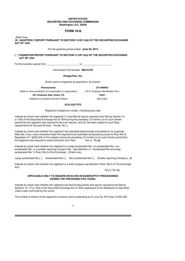 Thumbnail Omega Flex 10-Q Quarterly Report FY2013 
