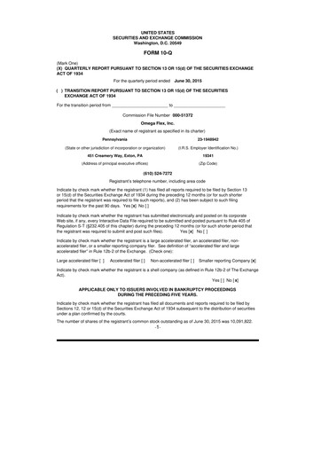 Thumbnail Omega Flex 10-Q Quarterly Report FY2015 