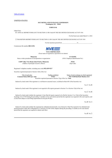 Thumbnail NVE Corporation
 10-K Annual Report 2024