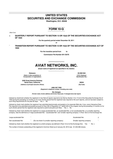 Thumbnail Aviat Networks 10-Q Quarterly Report FY2012 