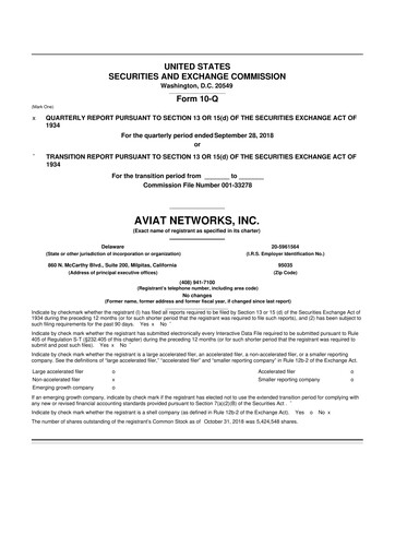 Thumbnail Aviat Networks 10-Q Quarterly Report FY2019 