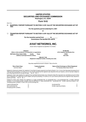 Thumbnail Aviat Networks 10-Q Quarterly Report FY2021 