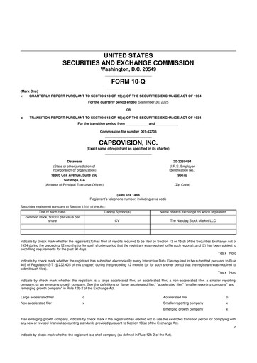 Thumbnail CapsoVision 10-Q Quarterly Report FY2025 