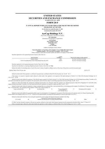 Thumbnail AerCap 20-F Annual Report 2022