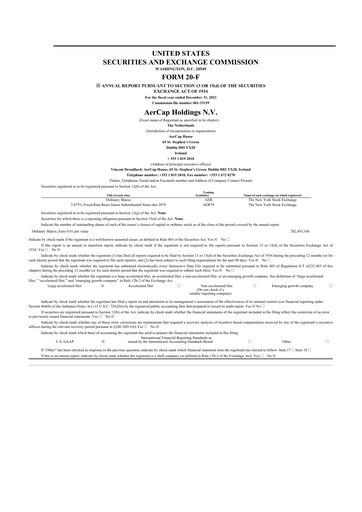 Thumbnail AerCap 20-F Annual Report 2023