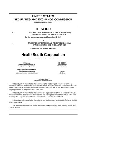 Thumbnail Encompass Health
 10-Q Quarterly Report FY 