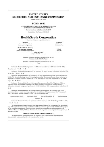 Thumbnail Encompass Health
 10-K Annual Report 