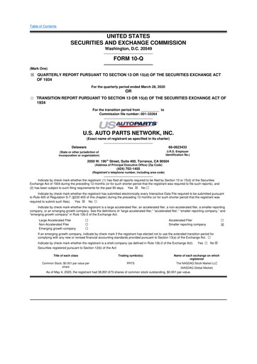 Thumbnail CarParts.com
 10-Q Quarterly Report FY 