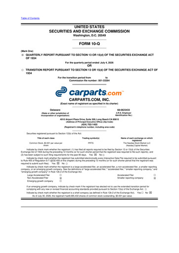 Vorschaubild CarParts.com
 10-Q Quartalsbericht 2026 