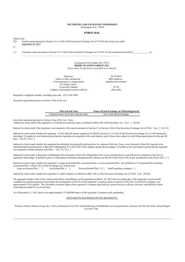 Thumbnail Berry Global
 10-K Annual Report 2013