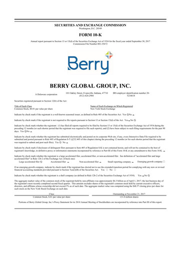 Thumbnail Berry Global
 10-K Annual Report 2017