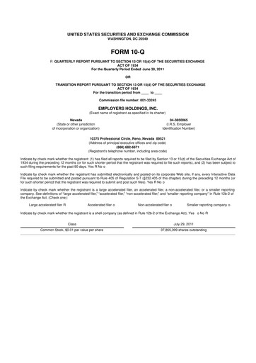 Vorschaubild Employers Holdings 10-Q Quartalsbericht 2011 