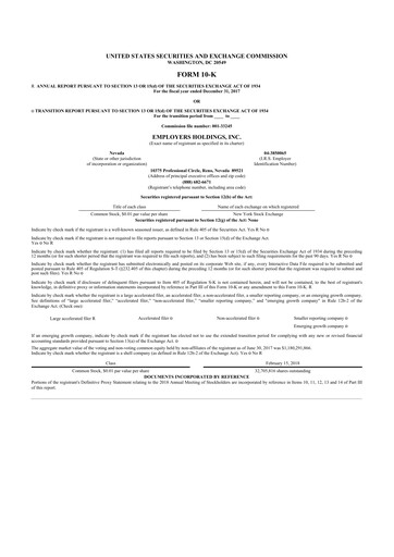 Thumbnail Employers Holdings 10-K Annual Report 2017