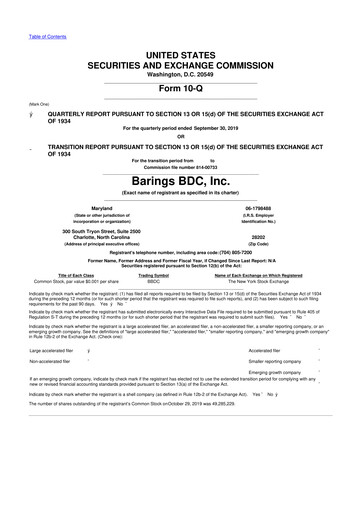 Vorschaubild Barings BDC 10-Q Quartalsbericht  