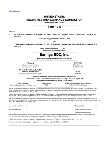 Vorschaubild Barings BDC 10-Q Quartalsbericht  
