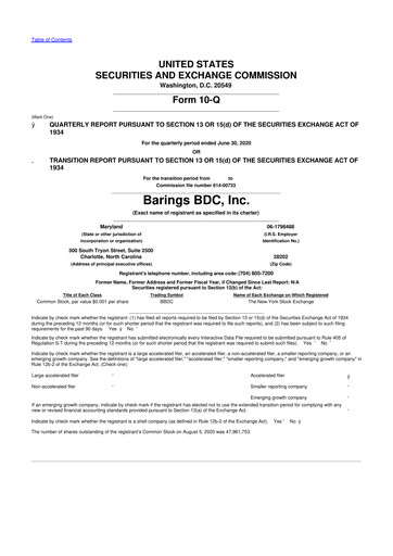 Vorschaubild Barings BDC 10-Q Quartalsbericht  