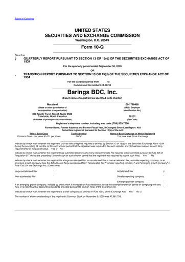 Vorschaubild Barings BDC 10-Q Quartalsbericht  