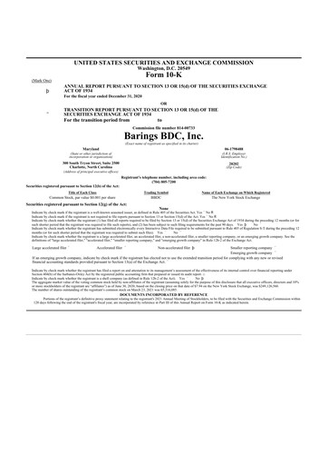 Thumbnail Barings BDC 10-K Annual Report 