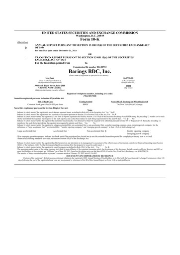 Thumbnail Barings BDC 10-K Annual Report 