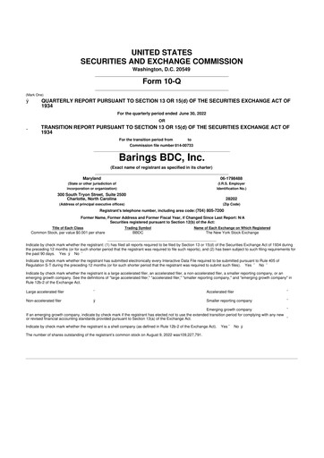 Vorschaubild Barings BDC 10-Q Quartalsbericht 2022 