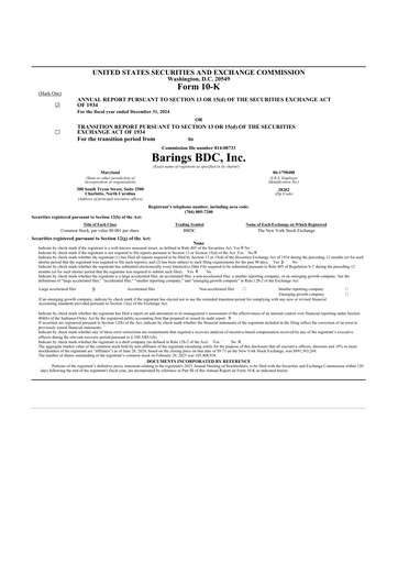 Thumbnail Barings BDC 10-K Annual Report 2024