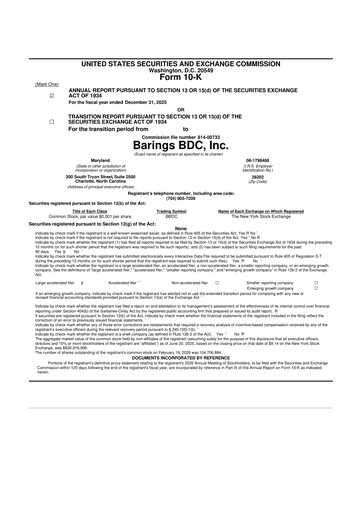 Vorschaubild Barings BDC 10-K Jahresbericht 2025