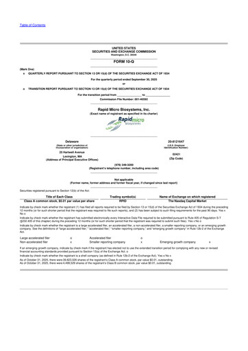 Miniature Rapid Micro Biosystems 10-Q Rapport trimestriel 2025 