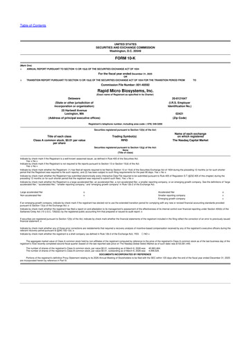 Vorschaubild Rapid Micro Biosystems 10-K Jahresbericht 2025