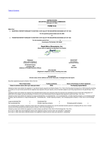 Vorschaubild Rapid Micro Biosystems 10-Q Quartalsbericht 2026 