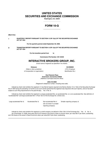 Thumbnail Interactive Brokers
 10-Q Quarterly Report FY 