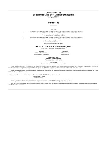 Thumbnail Interactive Brokers
 10-Q Quarterly Report FY 