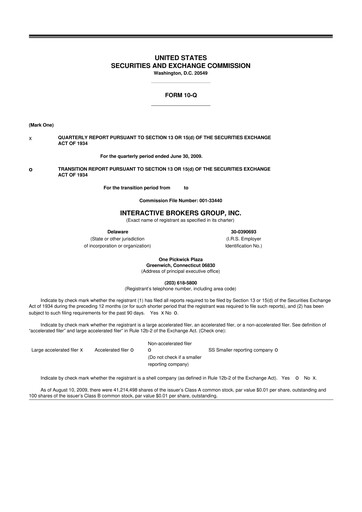 Thumbnail Interactive Brokers
 10-Q Quarterly Report FY 