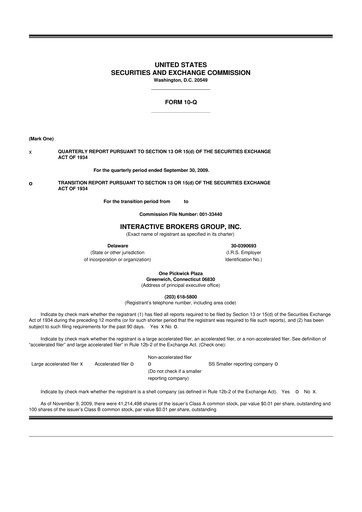 Thumbnail Interactive Brokers
 10-Q Quarterly Report FY 