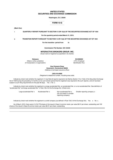 Thumbnail Interactive Brokers
 10-Q Quarterly Report FY 