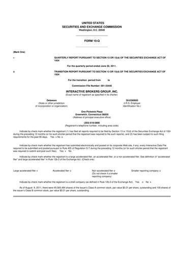 Thumbnail Interactive Brokers
 10-Q Quarterly Report FY 