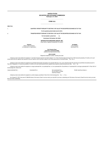 Thumbnail Interactive Brokers
 10-Q Quarterly Report FY2012 