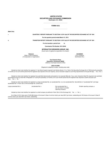 Thumbnail Interactive Brokers
 10-Q Quarterly Report FY2013 