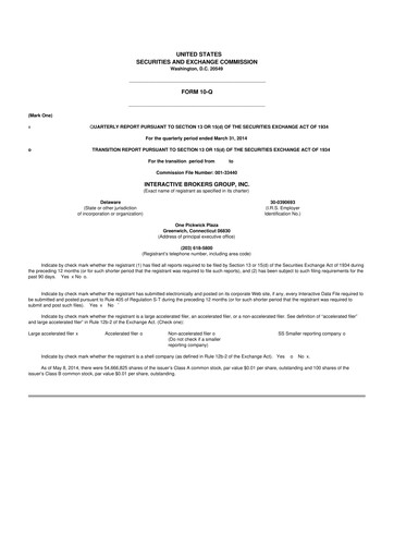 Thumbnail Interactive Brokers
 10-Q Quarterly Report FY2014 