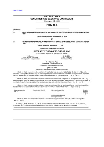 Thumbnail Interactive Brokers
 10-Q Quarterly Report FY2015 