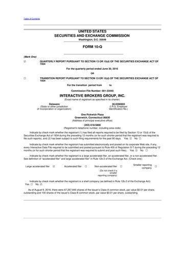 Thumbnail Interactive Brokers
 10-Q Quarterly Report FY2016 