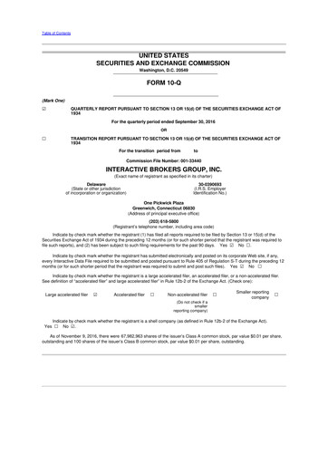 Thumbnail Interactive Brokers
 10-Q Quarterly Report FY2016 