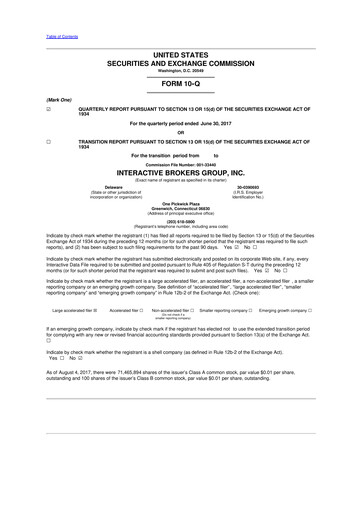 Thumbnail Interactive Brokers
 10-Q Quarterly Report FY2017 