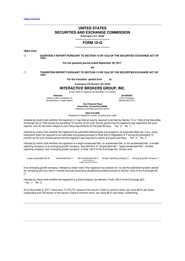 Thumbnail Interactive Brokers
 10-Q Quarterly Report FY2017 