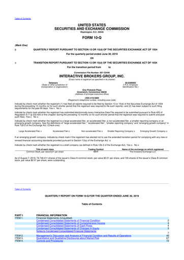 Thumbnail Interactive Brokers
 10-Q Quarterly Report FY2019 