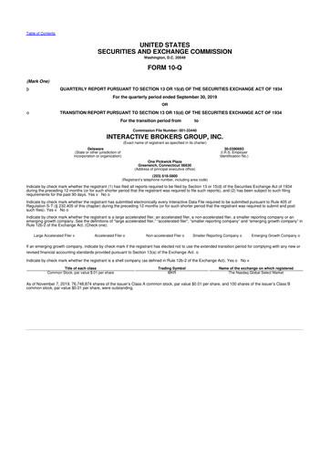 Thumbnail Interactive Brokers
 10-Q Quarterly Report FY2019 